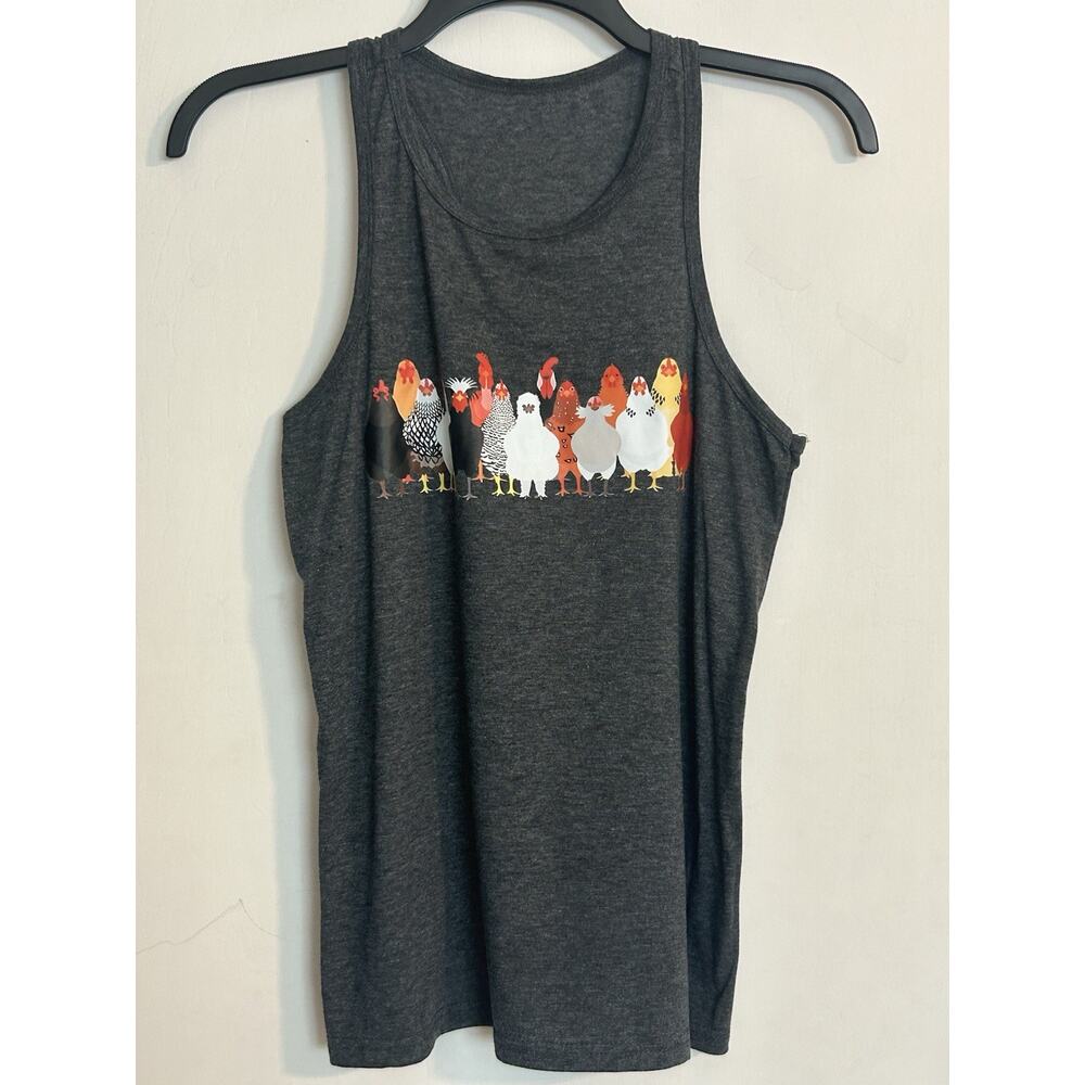 Women’s Rooster Hen Chicken Tank Top Size M Fun Country